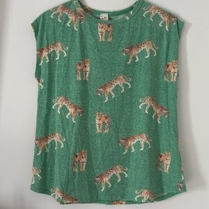 7th Ray Women’s Sleeveless Box Green Tank Size Small